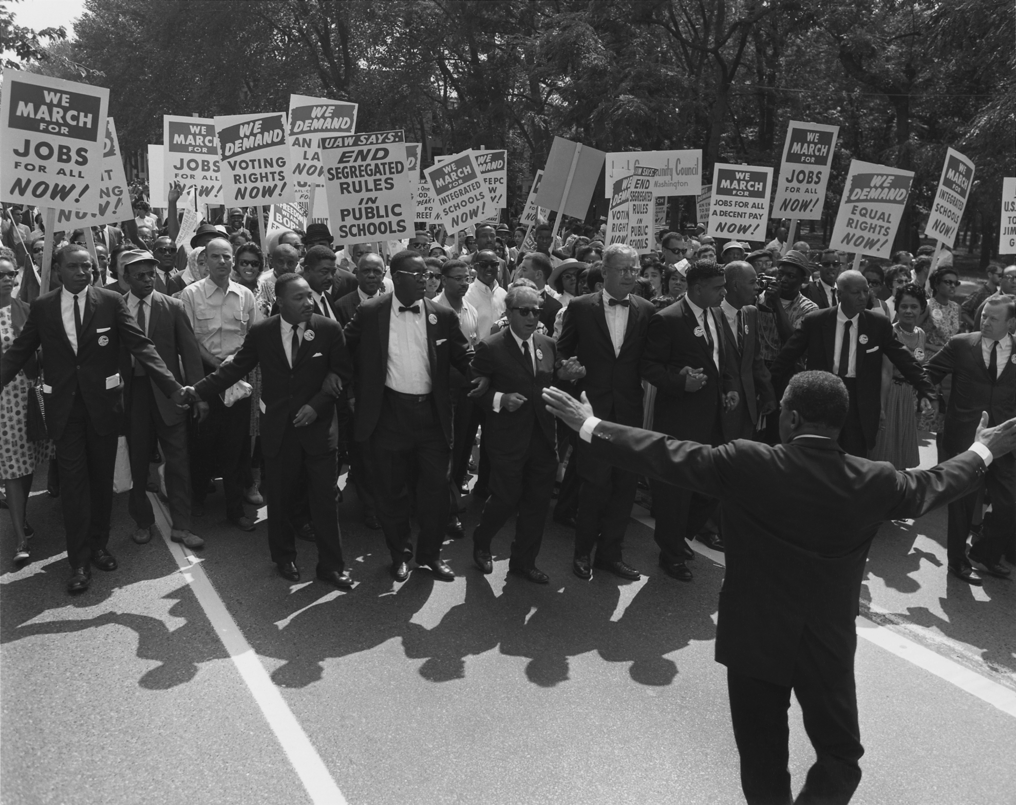 The March on Washington, 1963. The Civil Rights era worked towards un-doing much of the wrongs that had been commited against black Americans. They demanded equal rights on both a cultural and legal level. Rhetoric during this era influenced many Americans and that influence can be seen through the formation of historical Revisonists.